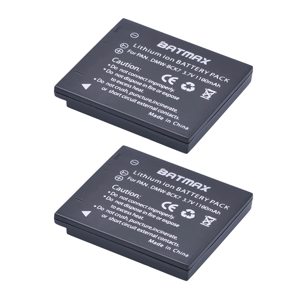 Batmax2шт DMW-BCK7 NCA-YN101G BCK7 Батарея+ Зарядное устройство для цифрового фотоаппарата Panasonic Lumix DMC-FS28 DMCFH2 DMC FH4 FH5 FH6 FH25 FH27 FP5 FT30