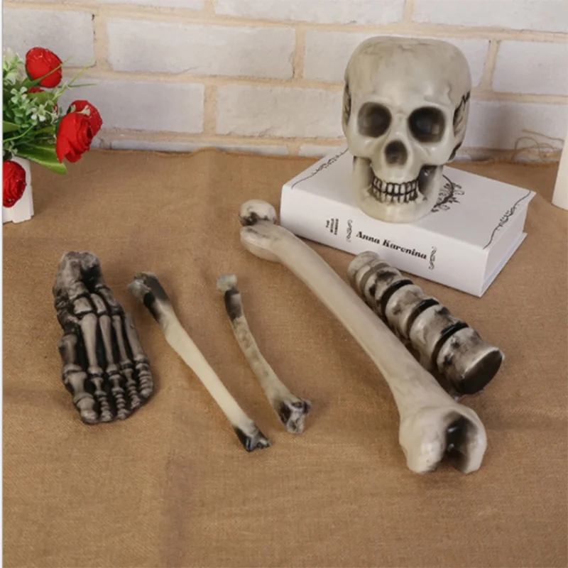 

6PCS Halloween Skeleton Bones Skull For Best Halloween Party Haunted Realistic House Decoration And Spookiest Graveyard Scene