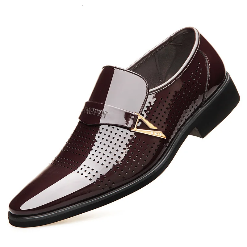 

European Breathability Male Shoe England Sharp Business Affairs Leisure Time Hollow Out Leather Shoes Daily Reverent Sandals