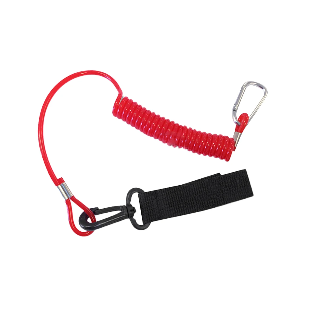 New Kayak Canoe Paddle Fishing Rod Leash - Stretch 1.55m /61 inch Surf Ski Board Coiled Lanyard Safety Rope Kayak Canoe Access