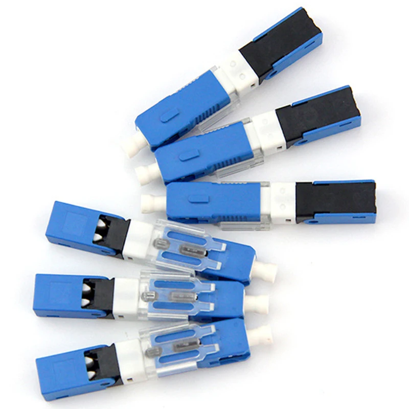 

HOT-100PCS FTTH SC UPC Optical Fibe Quick Connector SC PC FTTH Fiber Optic Fast Connector Embedded Type ESC250D SC Connector
