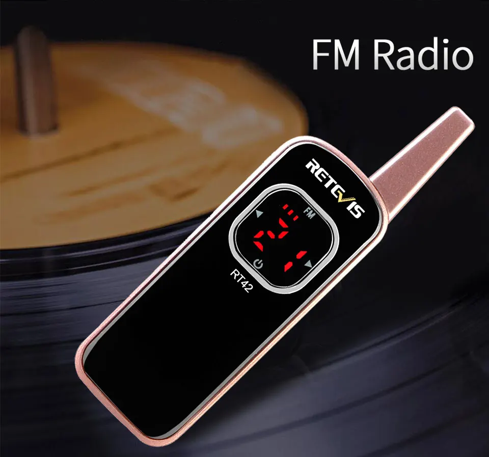 2pcs Retevis RT642/RT42 Mini Walkie Talkie PMR Radio PMR446 FRS FM Radio Rechargeable Portable Two Way Radio Handy Walkie-Talkie