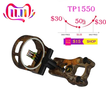 

Clearance!!! TP1550 Adjustable Compound Bow Sight camo 5 0.029" optic fiber pin sight for compound bow archery hunting