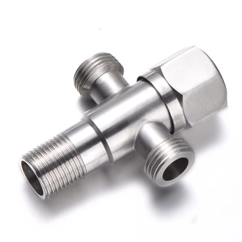 

Multifunction Stainless Steel 3Ways T Valves Bathroom Accessories Water Diverter Wall Mounted Shower Valve Fix Bracket