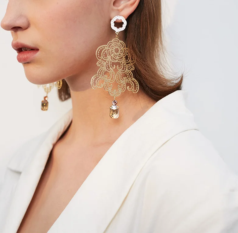 trend Simple 925 Silver Needle Hoop Unusual wedding bride Unique Earrings for women Fashion Jewelry