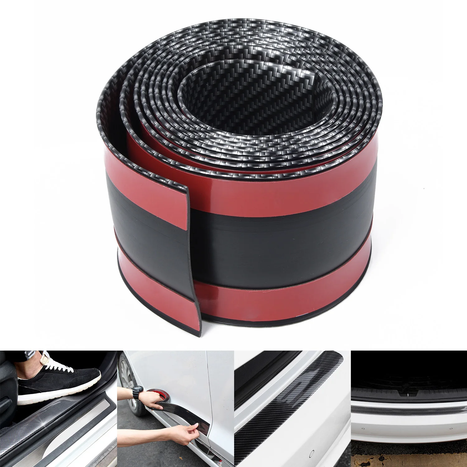 Pro Carbon~ Fiber передний бампер полосы губ Splitter Спойлер тела юбка протектор 2 м