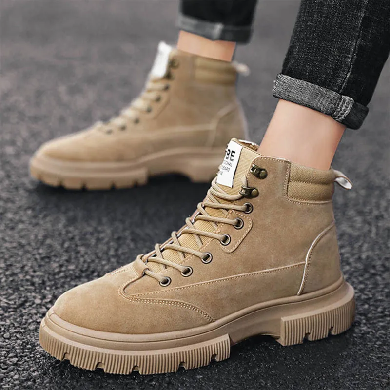 Khaki Мужские ботинки; коллекция года; сезон осень-зима; мужские Ботинки martin из водонепроницаемого материала; ботинки «timber Land» на толстой нескользящей подошве; ботинки «Челси» - Цвет: Khaki