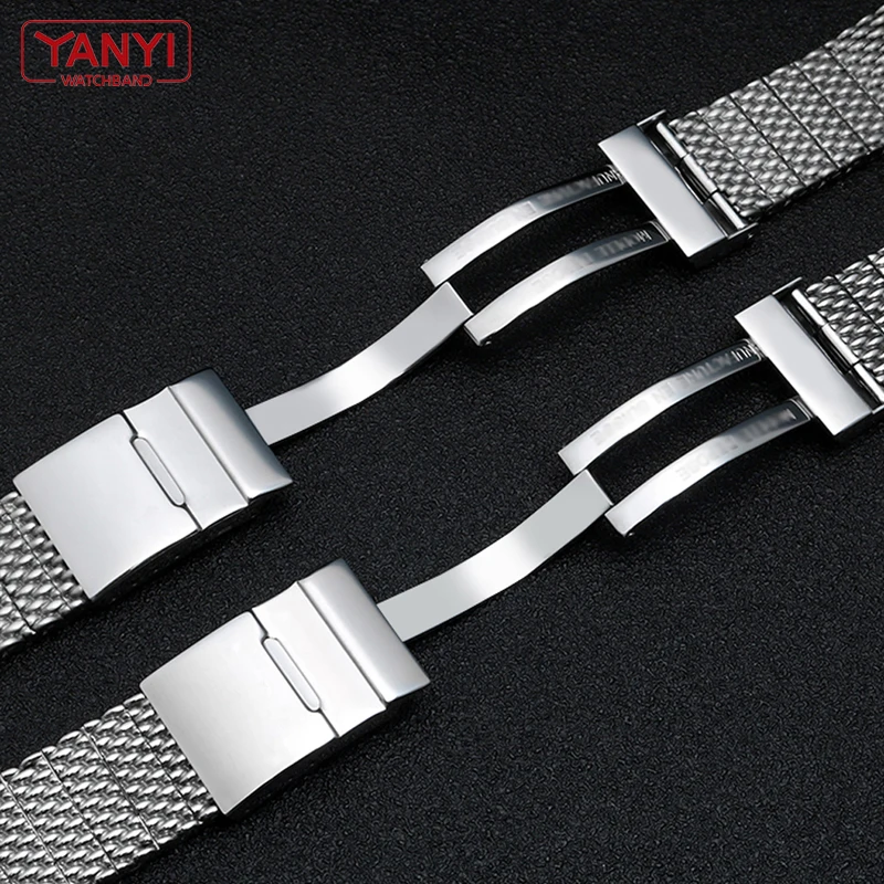 High quality 316L stainless steel watchband solid metal band for breitling AB2010 Watch strap mens luxury 22 24mm mesh bracelet