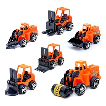 

6 Pcs/Set Vehicle Truck Car Model Plastic Diecast Construction Bulldozer Engineering Model Toy Car for Kids Children Boys Gift