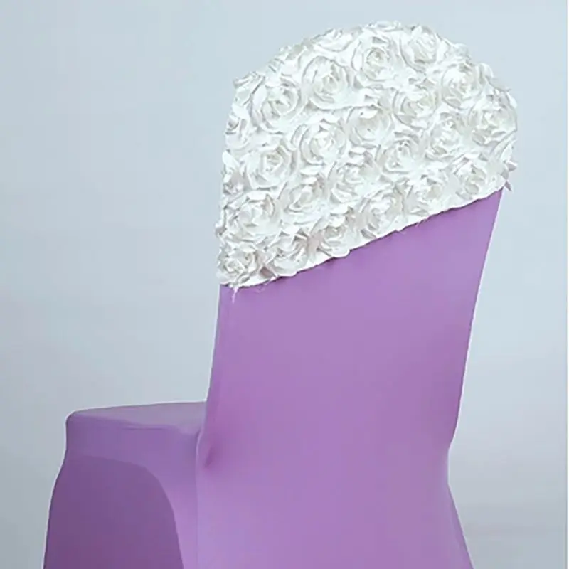 Новая атласная Розетка из спандекса для банкета ленты для свадебных стульев, банкетные ленты для свадебных стульев - Цвет: W