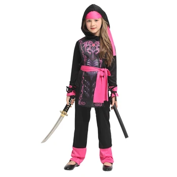 

Girls Anime Ninja Costume Cosplay Kids Children Halloween Stage Party Warrior Ninja Costume Carnival Purim Uniform