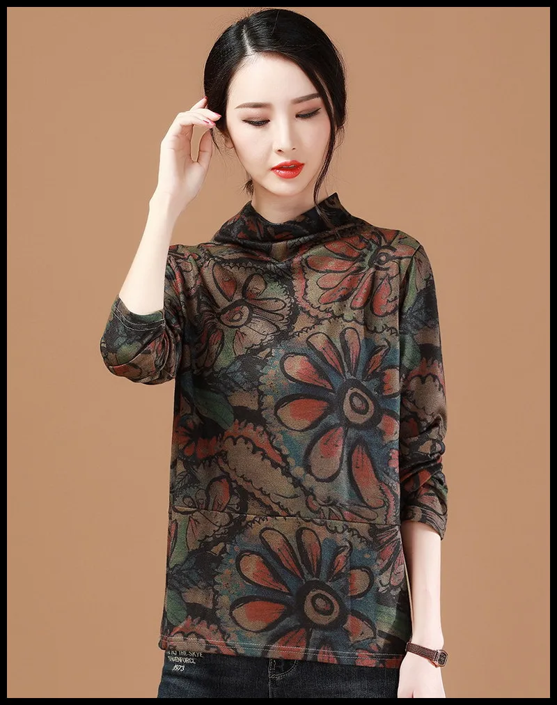 High-grade new women's retro pattern design casual all-match comfortable soft breathable fashion Anti-Pilling noble pullover High-grade new women's retro pattern design casual all-match comfortable soft breathable fashion Anti-Pilling noble pullover