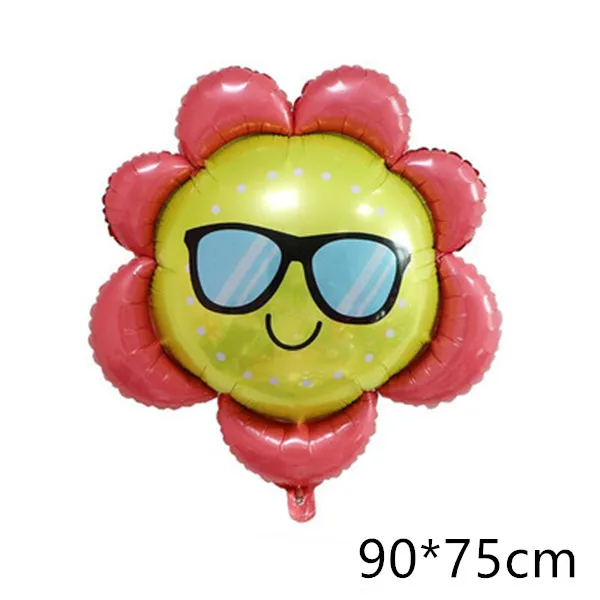 Large Flamingo Donut Sunglasses Watermelon Pineapple Balloons Birthday Summer Theme Party Fruits Helium Globos Decorative Toys - Color: as picture