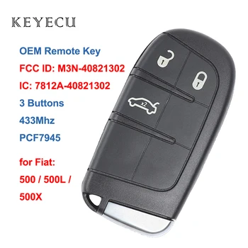 

Keyecu OEM Remote Control Car Key Fob 3 Buttons 433MHz with PCF7945 Chip for Fiat 500 500L 500X FCC ID: M3N-40821302