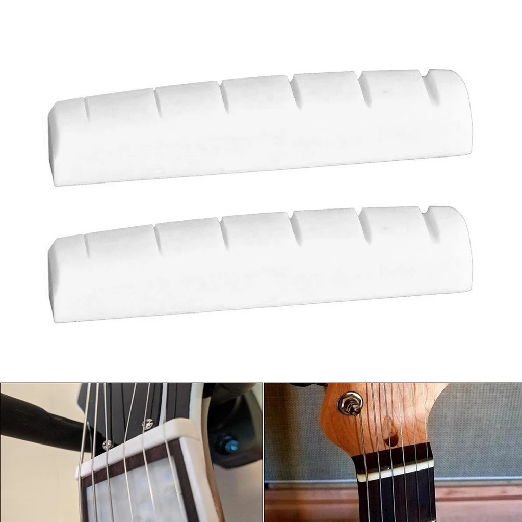 6 String Pre-Slotted Bone Guitar Nut Compatible Electric Guitar Acoustic Guitar White Unbleached.(Nut: 43×6×8.5mm) 6 String Pre-Slotted Bone Guitar Nut Compatible Electric Guitar Acoustic Guitar White Unbleached.(Nut: 43×6×8.5mm)