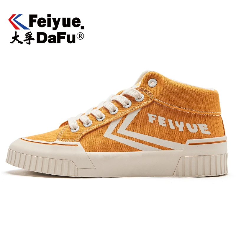 Yellow Feiyue/Вулканизированная обувь; коллекция 8360 года; парусиновая обувь для женщин и мужчин; сезон осень-зима; повседневная обувь на плоской подошве; 8 цветов; эластичная стелька; модная Вулканизированная обувь - Цвет: Yellow