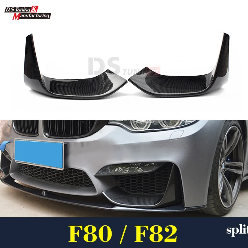 1 пара F80 F82 передний бампер спойлер из углеродного волокна сплиттер для BMW 3 серии 4