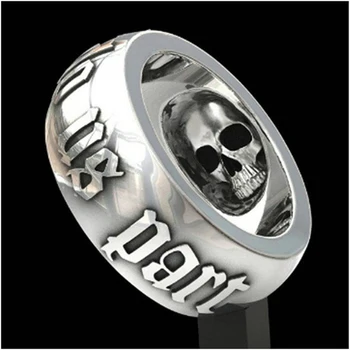 

Unique Silver Color 316L Stainless Steel Heavy Sugar Skull Ring Mens Mandala Flower Santa Muerte Biker Jewelry