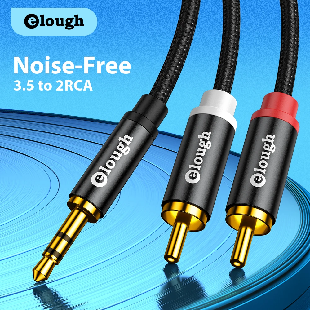 Кабель Elough RCA HiFi стерео аудиокабель 2RCA до 3 5 мм AUX разъем Y-образный сплиттер для