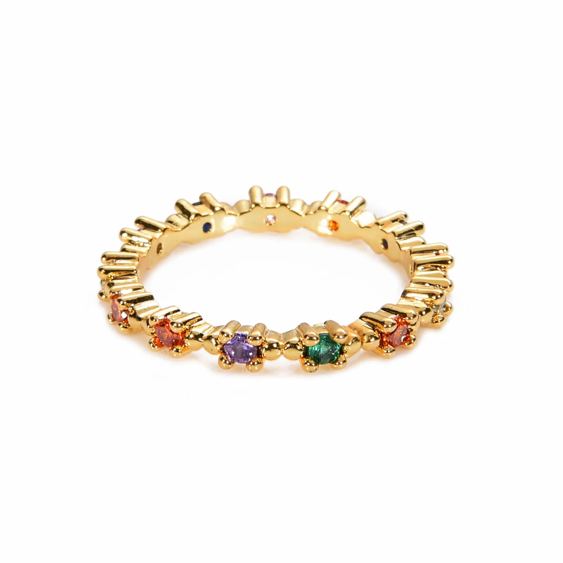 RA001-6 Роскошное женское Радужное Кристальное кольцо, сделай сам, ювелирное изделие, золотые циркониевые кольца, начальная Прямая поставка, подарок для женщин - Цвет основного камня: RA001-6