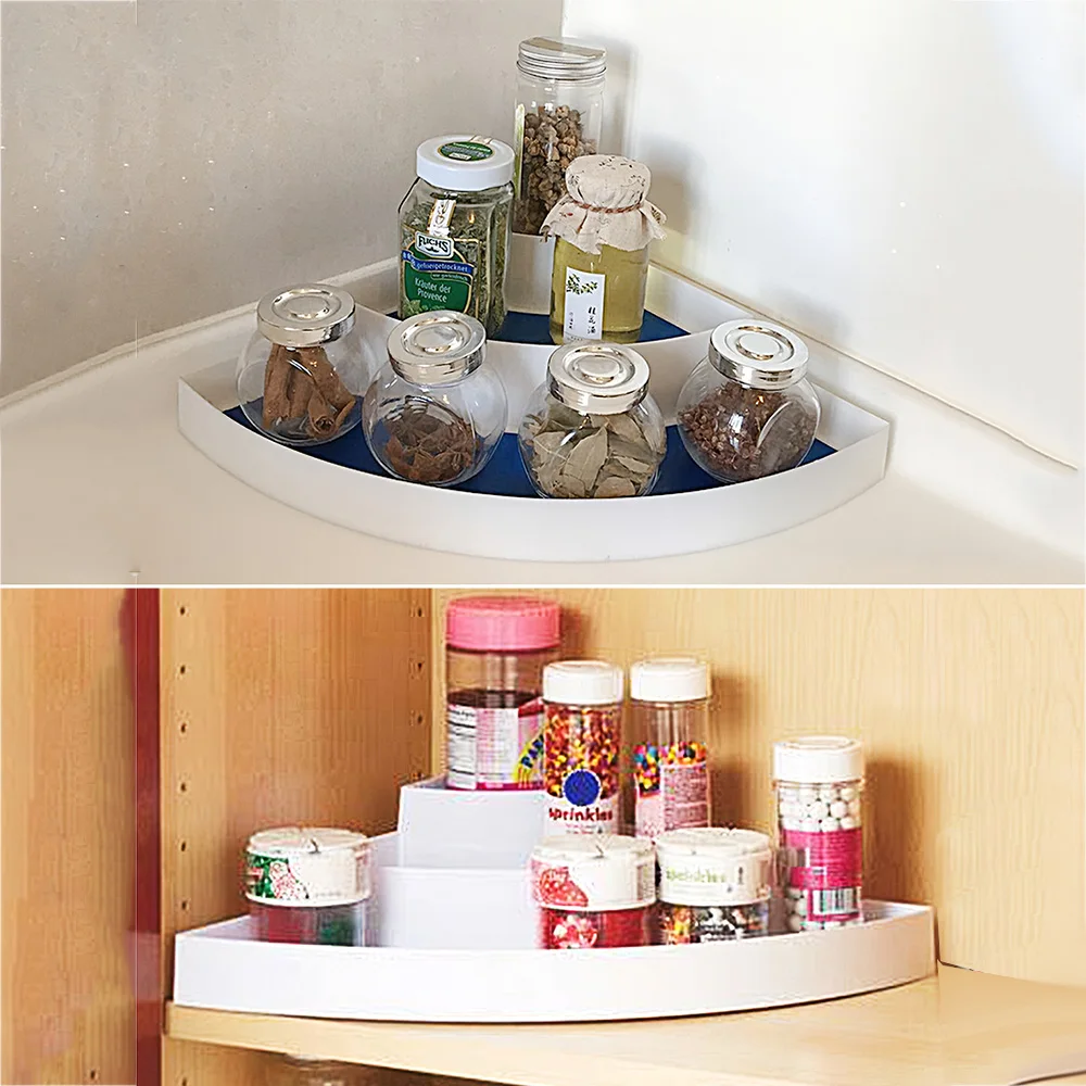 

3 Tiered Corner Spice Rack Organizer Non-skid Corner Pantry Organizer Storage for Kitchen