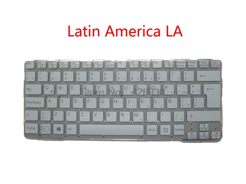Latin America LA Ноутбук RU US CA LA BG JP клавиатура для SONY VAIO SVE14A Россия Канада Латинская Америка болгариа английский японский Белый - Цвет: Latin America LA