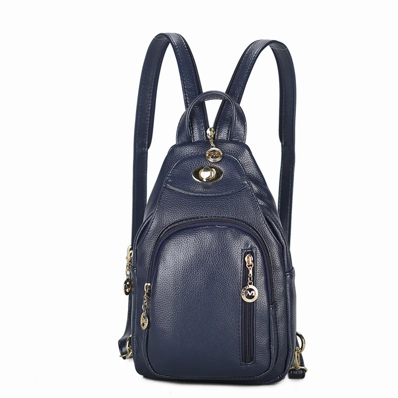 Женские сумки через плечо, рюкзак для путешествий, женский кожаный рюкзак, школьные сумки для девочек-подростков, рюкзак, нагрудная сумка, Mochila - Цвет: BLUE