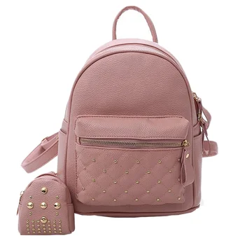 

Leisure Travel Backpack Lady PU Leather For Teenage Girls Children'S Multifunction Backpack College Style School Bag