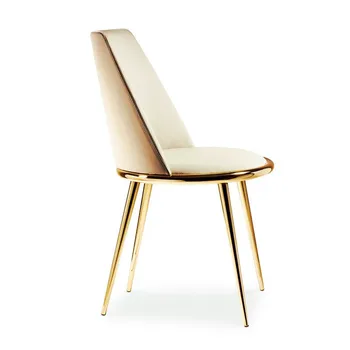 

Table chair simple post-modern household restaurant stool creative art leather cloth backrest metal fashion chai
