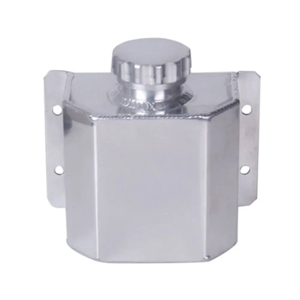 For Universal 1L Aluminium Alloy Engine Oil Fuel Catch Can Square Breather Tank Bottle Coolant Radiator Overflow Tank