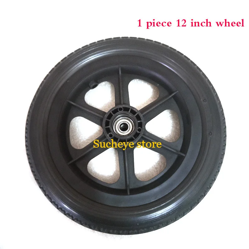 2 colors available: 12 inches Wheelchair wheel / 2x2 4 PU Tire Inflation Free Manual Rear