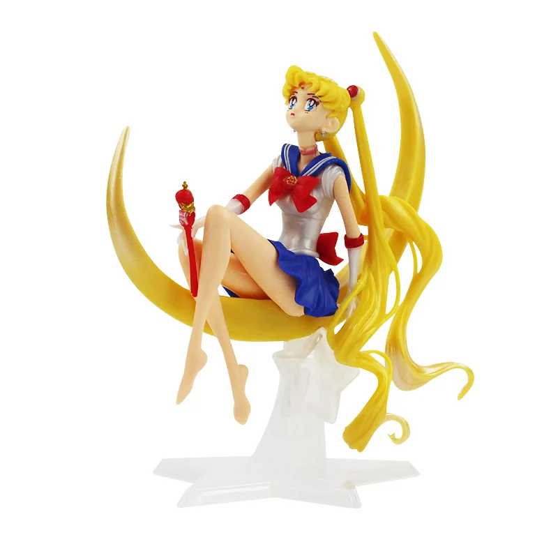 

15cm/16cm lovely Anime Sailor Moon Tsukino PVC Action Figure Wings Cake Decoration Collection Model Toy Doll Girls Gifts
