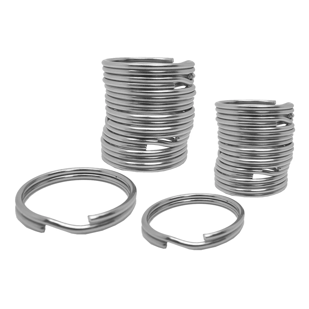 Bulk 20 Round Metal Split Rings for Home Car Keys Organization, 22mm and 30mm / 0.87 inch and 1.18 inch, Silver