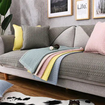 

Modern Solid Color Sofa Cover 100% Cotton Couch Cover Non-slip Sofa Towel Four Seasons Universal Sofa Covers For Living Room