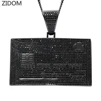 

Men Hip hop iced out bling VISA Card pendant necklaces micro pave AAA Zircon Hiphop necklace Hiphop jewelry fashion gifts