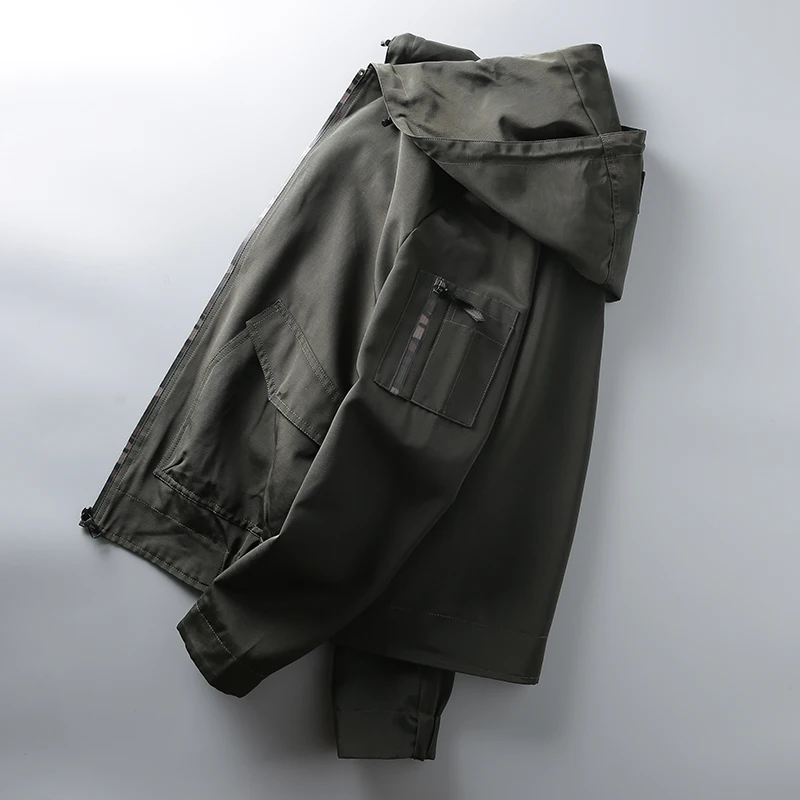 50% OFF Spring 2020 Men's Casual Hooded Jacket Jacket Army Green M-4XL Baseball Jacket Streetwear Hoodie Hip Hop