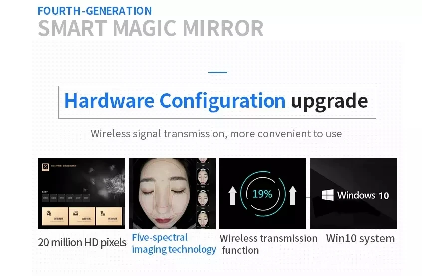 Новейшее волшебное зеркало 3D анализатор кожи лица тестер кожи лица детектор проблемы центр красоты спа салон использование инструмент для красоты