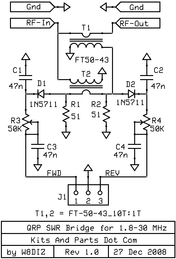 새로운 1.8M-30MHz 3.5-30MHz SWR 브리지 RF SWR 반사 풀 키트