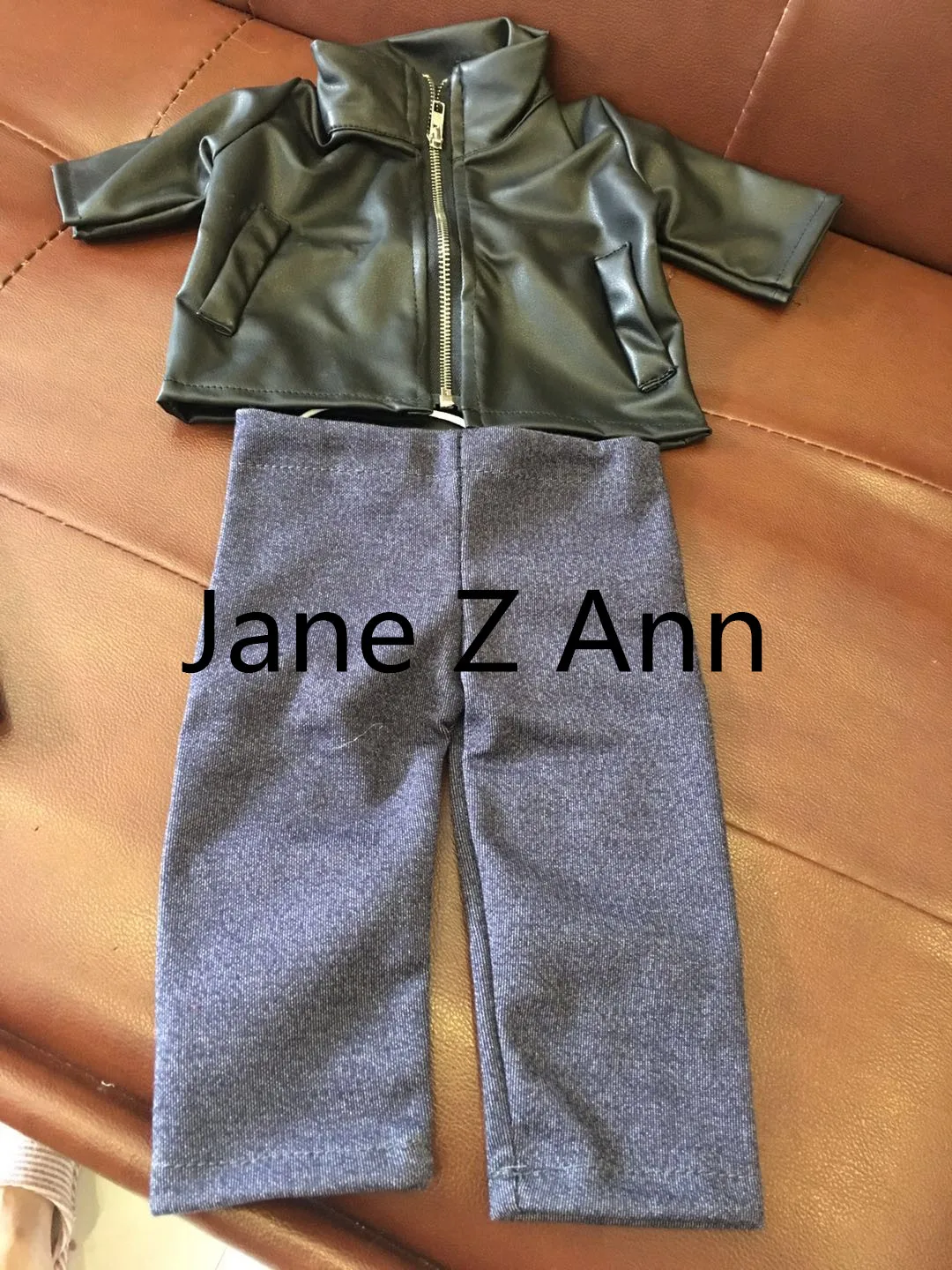 jacket and pants Jane Z Ann/реквизит для фотосъемки новорожденных; Детская куртка из искусственной кожи; брюки для социальных людей; крутой мальчик; Босс; креативная студийная съемка - Цвет: jacket and pants