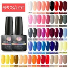6 шт./лот УФ-набор гель-лаков для ногтей чистый цвет УФ-светодиодный Гель-лак для ногтей Полупостоянный лак для ногтей впитывающийся блестящий гель