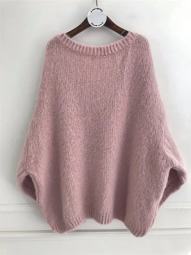 2018 плюс размер женский осенний Свободный пуловер свитер Повседневный мягкий волосатый теплый зимний свитер для женщин большой шеи с