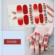 14 подсказок/набор, стикеры 3D на ногти Nail Art, аксессуары для девочек и женщин, цветная Радужная клейкая наклейка, наклейки, рукоделие Маникюр Красота, ногти