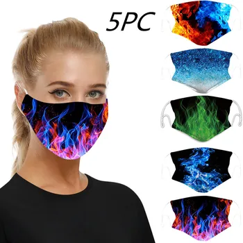 

5pc Mouth Ma$k Washable Earloop Ma$k For Face Ma$k Good Quality Facemasque Print Cotton Caps For Face Headband Bib Womens Carves
