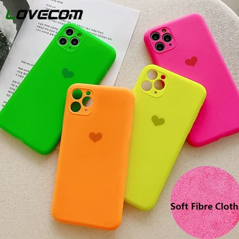 

LOVECOM Fluorescent Color Camera Protection Phone Case For iPhone 11 Pro Max XR X XS Max 7 8 Plus Case Soft Silicone Phone Cover