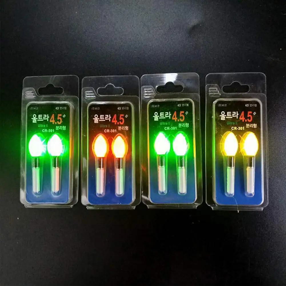 2pcs/lot Light Stick Yellow/Red/Orange Lightstick Work CR322 Battery LED Luminous Float Night Fishing Bobber Accessory |