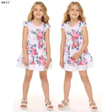 Летние Детские платья для девочек платье с оборками без рукавов и принтом плиссированное платье для маленьких девочек костюм для девочек туристический отдых