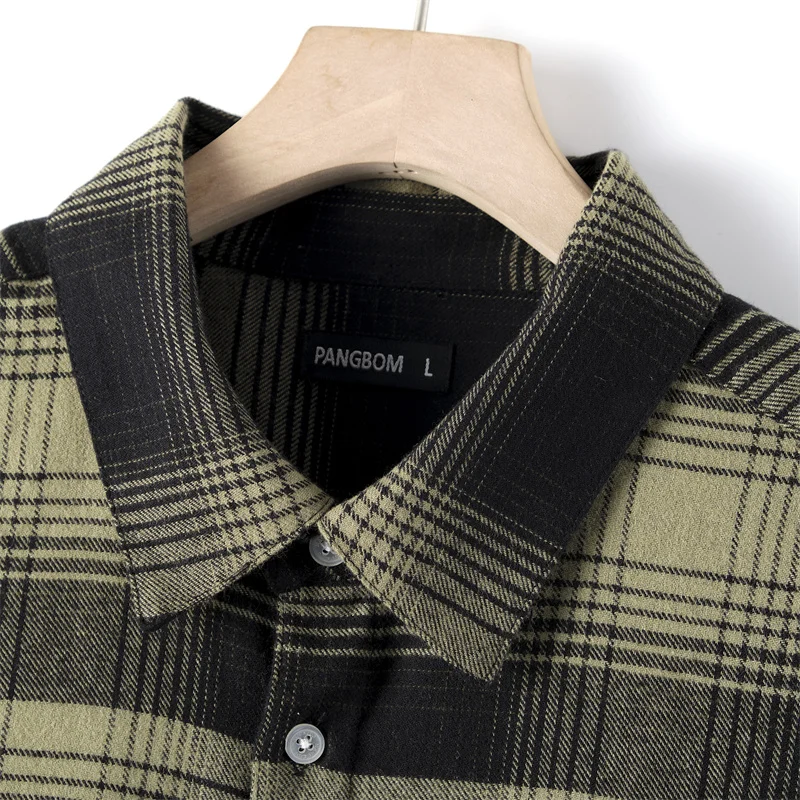 2021 Spring Autumn Tops Men Plaid Shirts  Loose Oversize  Casual Flannel Male Top Long Sleeve Men shirts Blusas