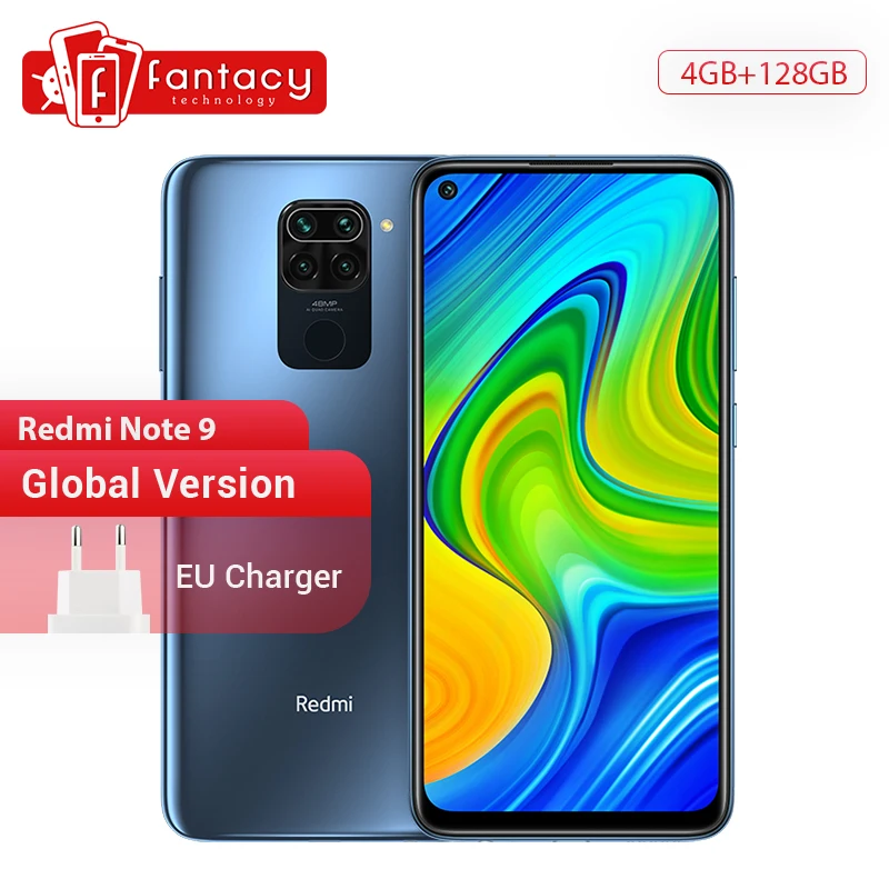 Global Version Xiaomi Redmi Note 9 Smartphone 4GB 128GB Helio G85 6.53'' 48MP Quad Camera Mobile Phones 5020mAh Big Battery