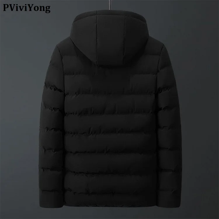 PViviYong, зимние модные куртки для мужчин, высокое качество, хлопок, короткое пальто, Мужская одежда, парка с капюшоном, 5513
