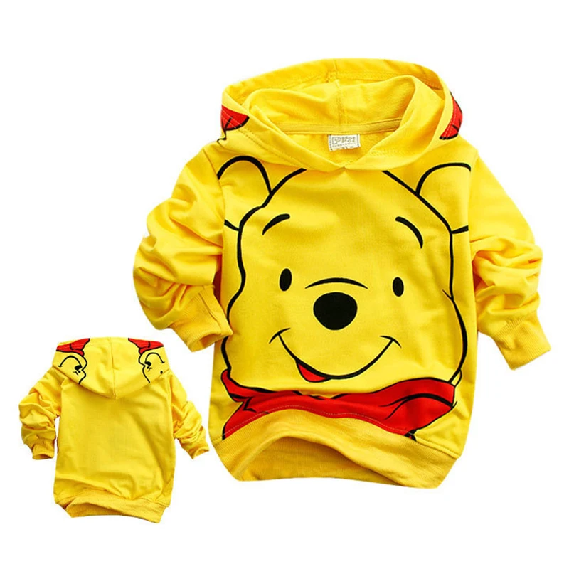 Повседневный свитшот с изображением медведя и Винни для мальчиков и девочек; детские толстовки с капюшоном; свитер с длинными рукавами; детская одежда